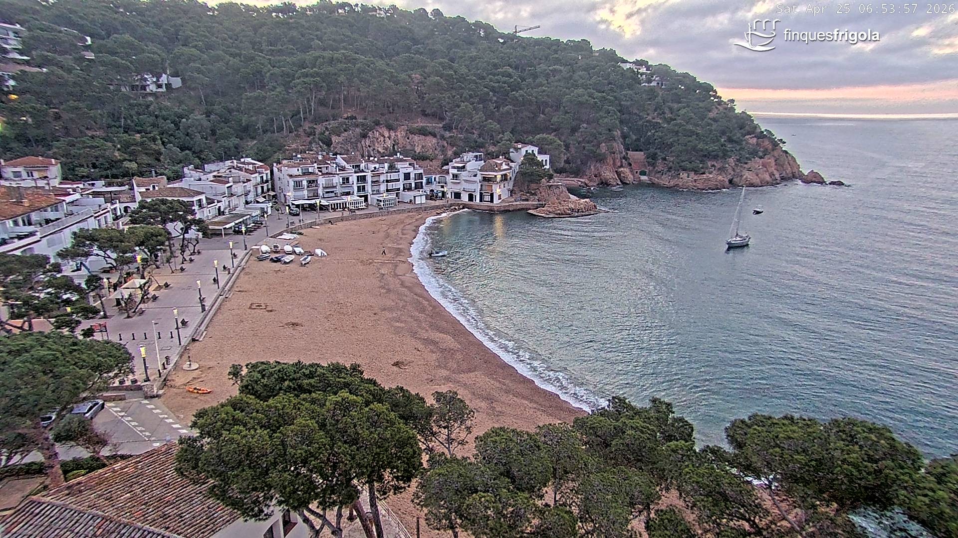 Archiv Foto Webcam Tamariu - Costa Brava - Blick auf den Strand