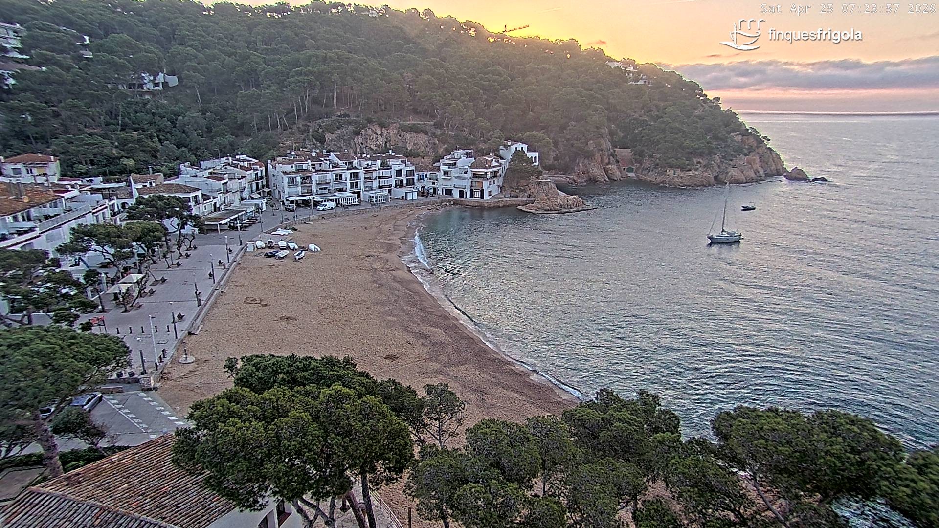 Archiv Foto Webcam Tamariu - Costa Brava - Blick auf den Strand