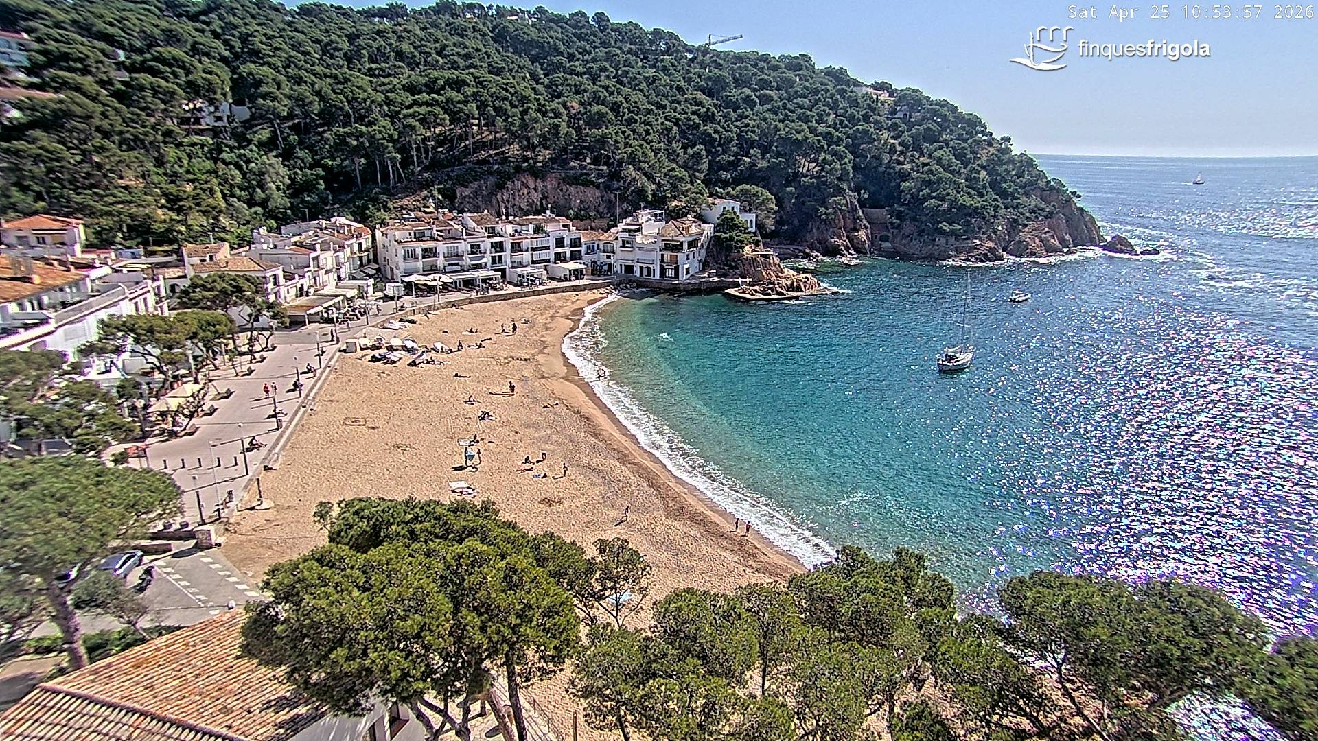 Archiv Foto Webcam Tamariu - Costa Brava - Blick auf den Strand