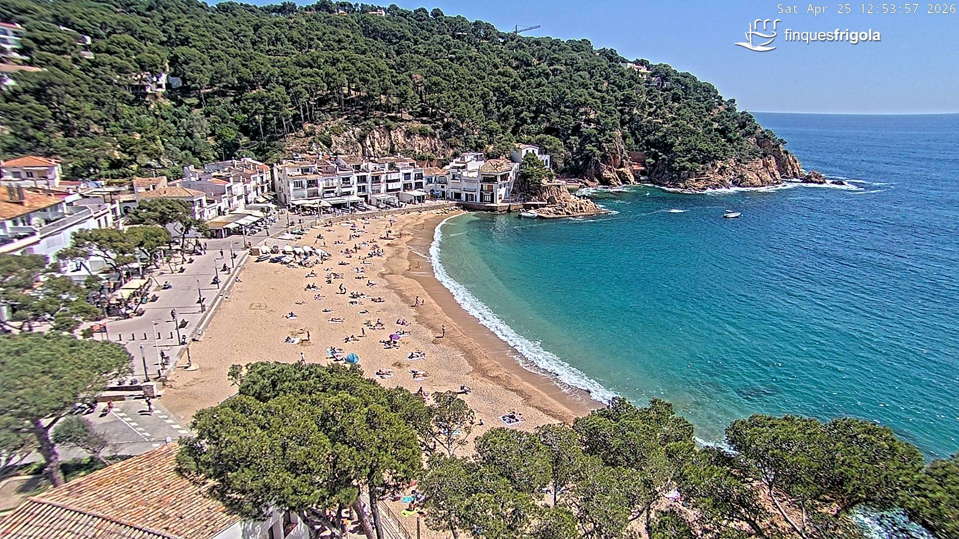 Archiv Foto Webcam Tamariu - Costa Brava - Blick auf den Strand