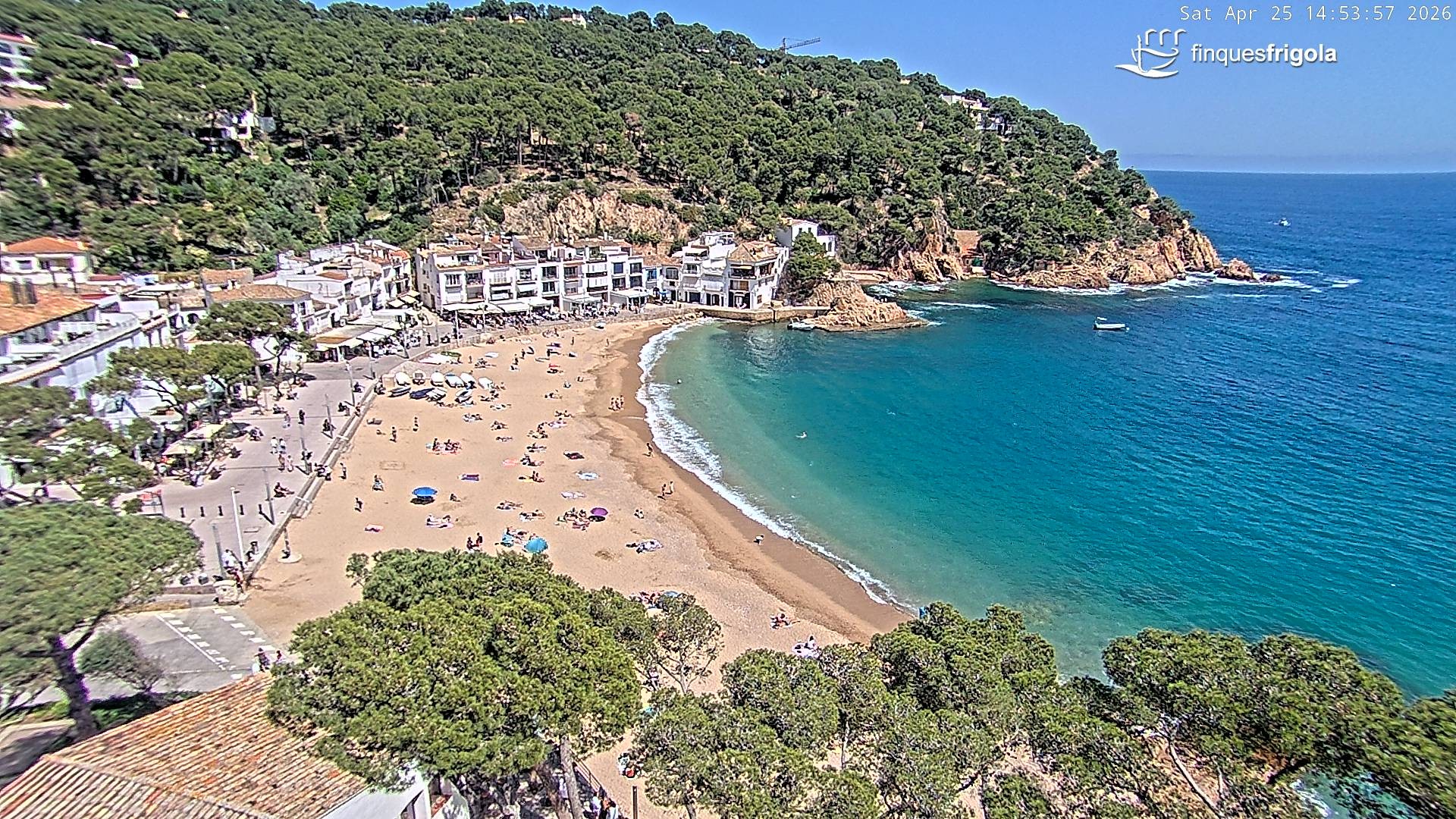 Archiv Foto Webcam Tamariu - Costa Brava - Blick auf den Strand