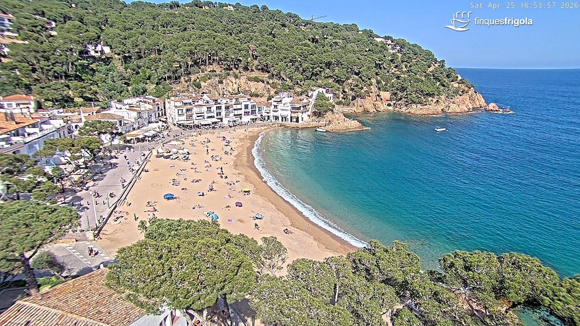 Archiv Foto Webcam Tamariu - Costa Brava - Blick auf den Strand