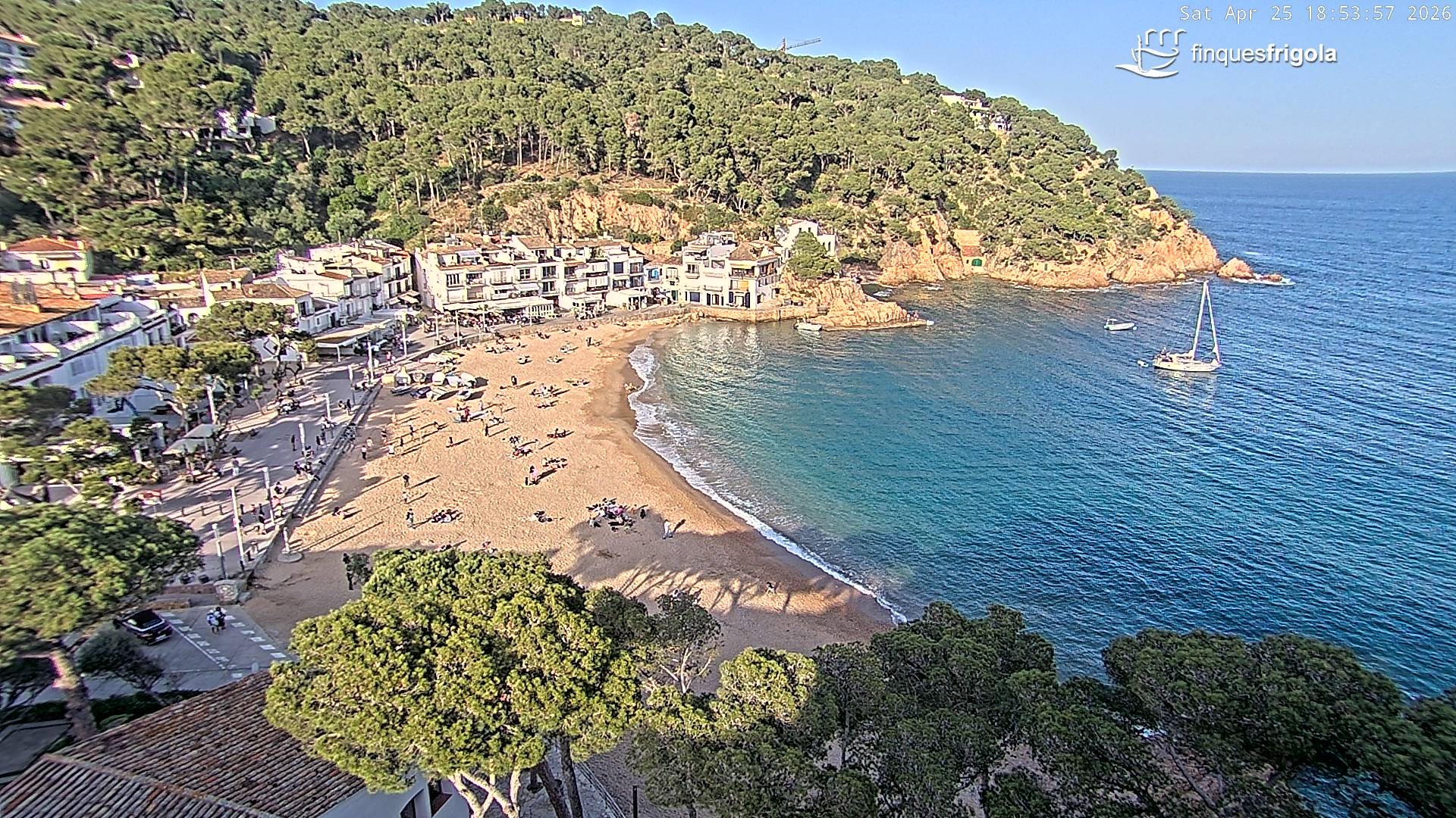 Archiv Foto Webcam Tamariu - Costa Brava - Blick auf den Strand