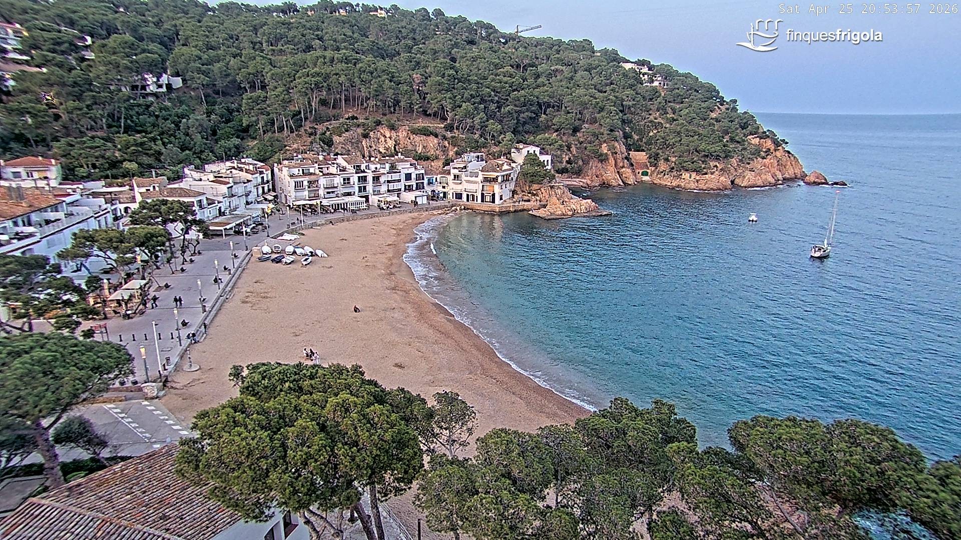 Archiv Foto Webcam Tamariu - Costa Brava - Blick auf den Strand