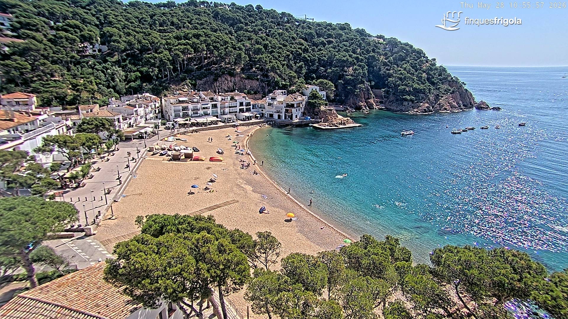 Archiv Foto Webcam Tamariu - Costa Brava - Blick auf den Strand