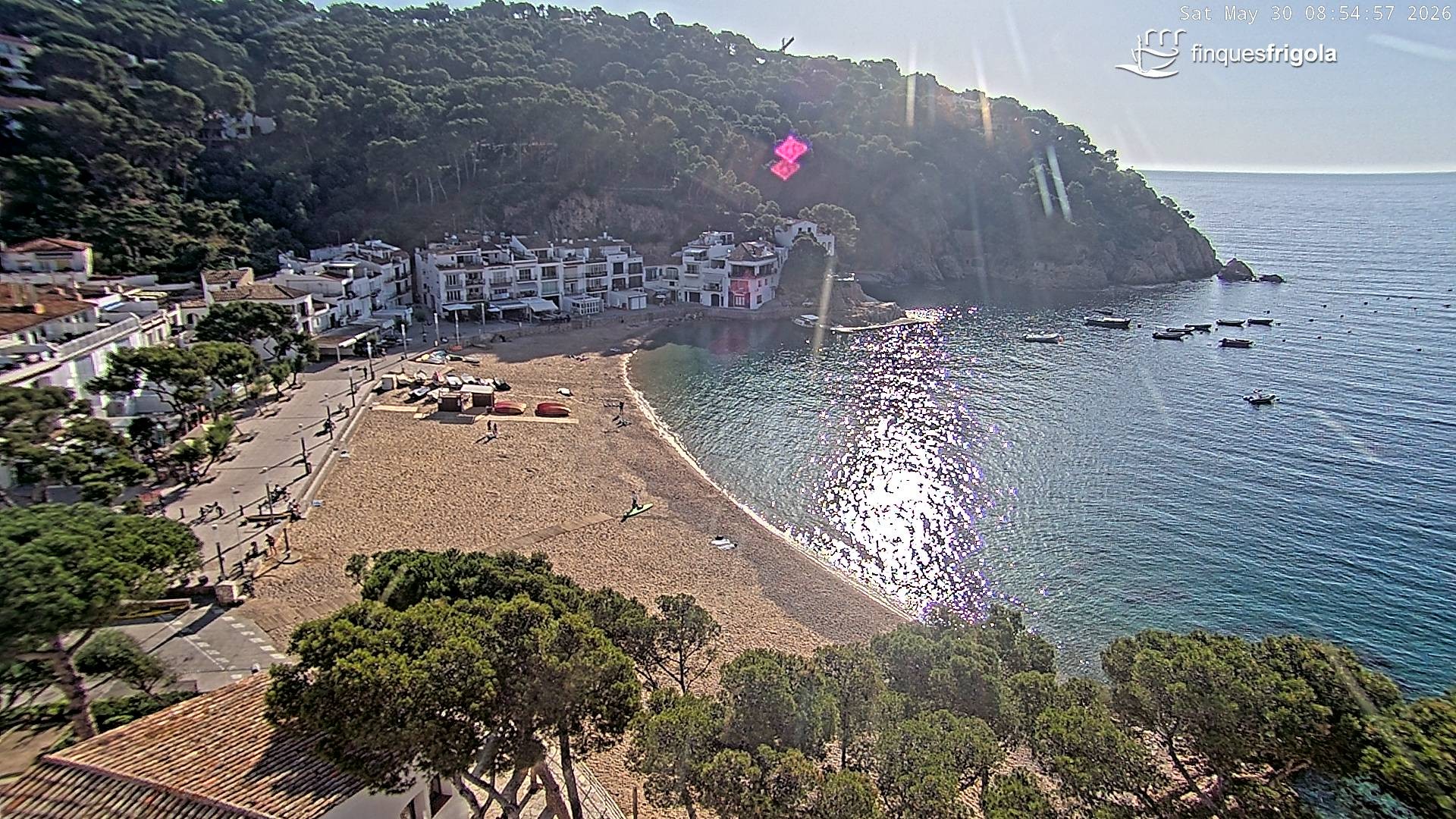 Archived image Webcam Tamariu - Costa Brava - View to the beach