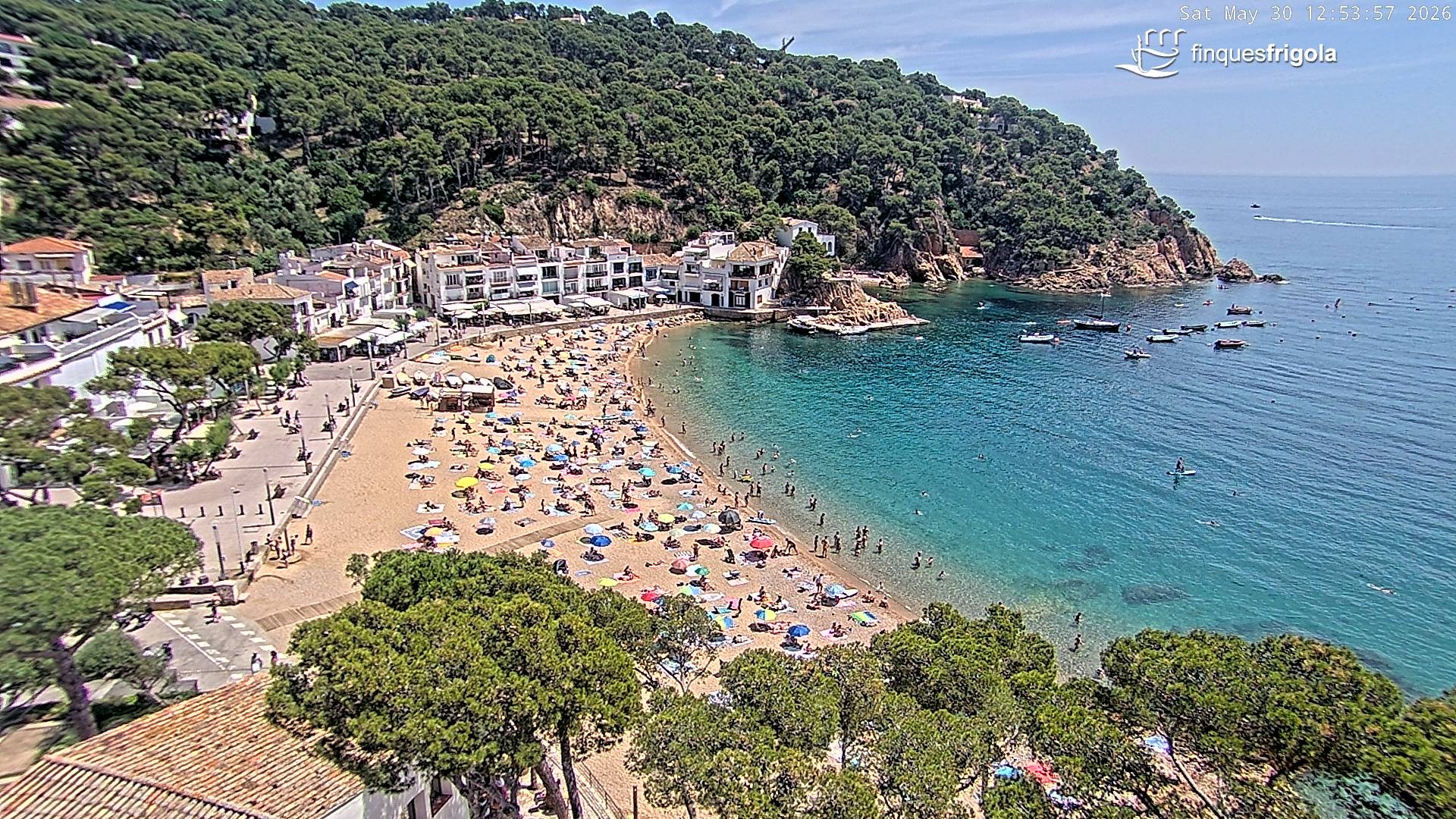 Archived image Webcam Tamariu - Costa Brava - View to the beach
