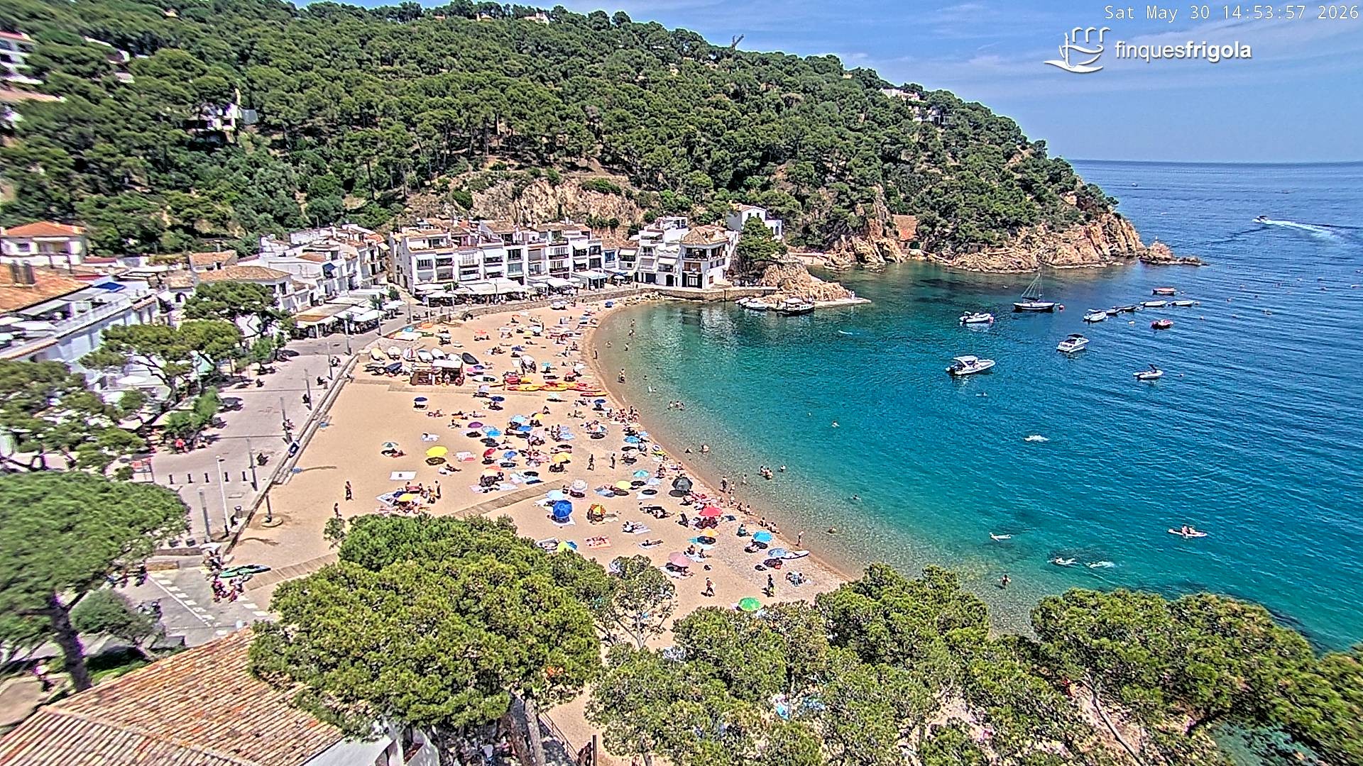 Archived image Webcam Tamariu - Costa Brava - View to the beach