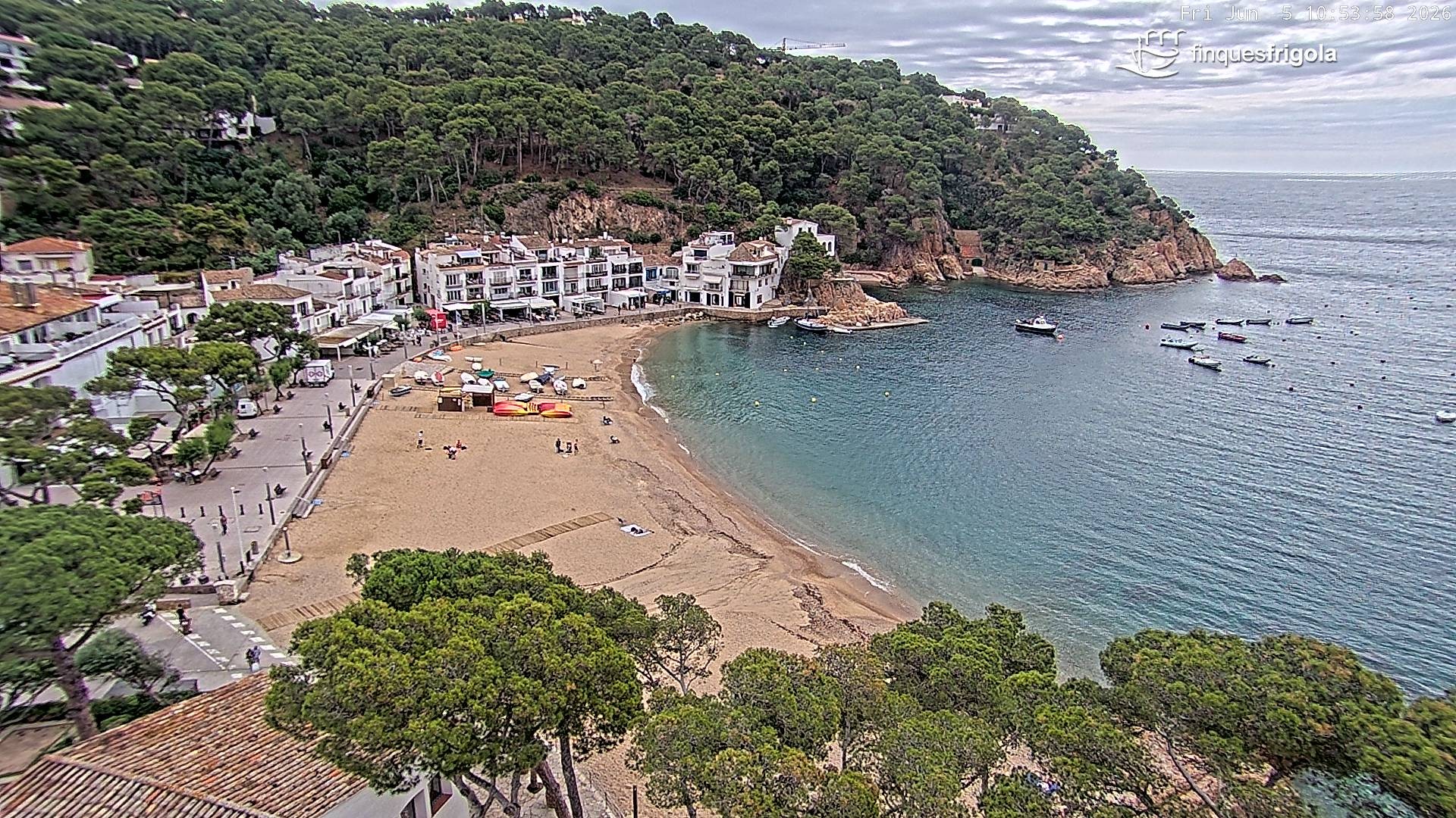 Archiv Foto Webcam Tamariu - Costa Brava - Blick auf den Strand