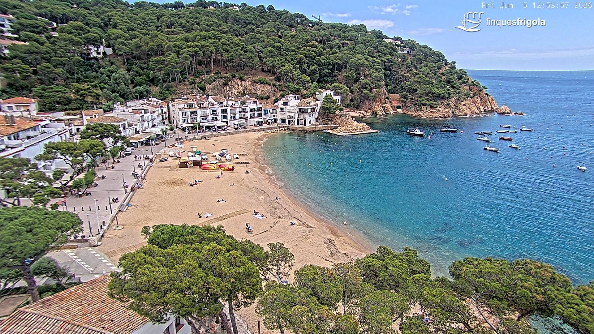 Archiv Foto Webcam Tamariu - Costa Brava - Blick auf den Strand