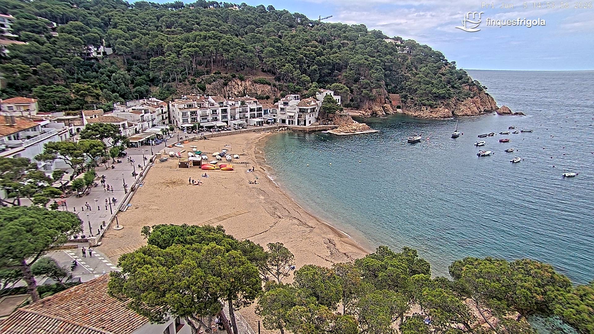 Archiv Foto Webcam Tamariu - Costa Brava - Blick auf den Strand