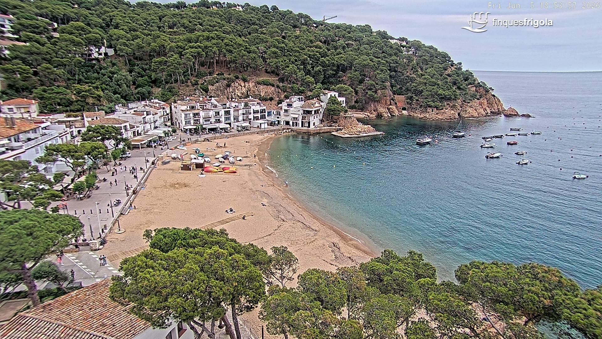 Archiv Foto Webcam Tamariu - Costa Brava - Blick auf den Strand