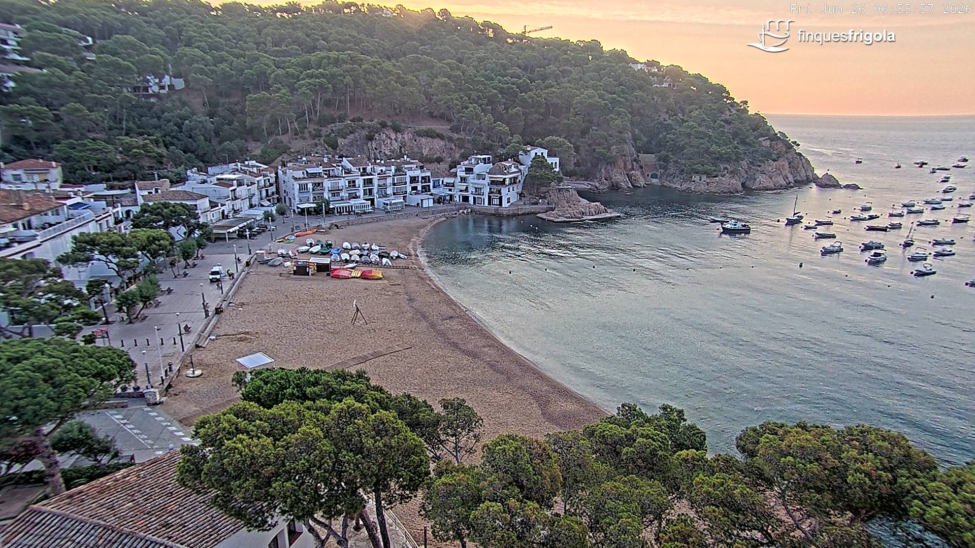 Archiv Foto Webcam Tamariu - Costa Brava - Blick auf den Strand