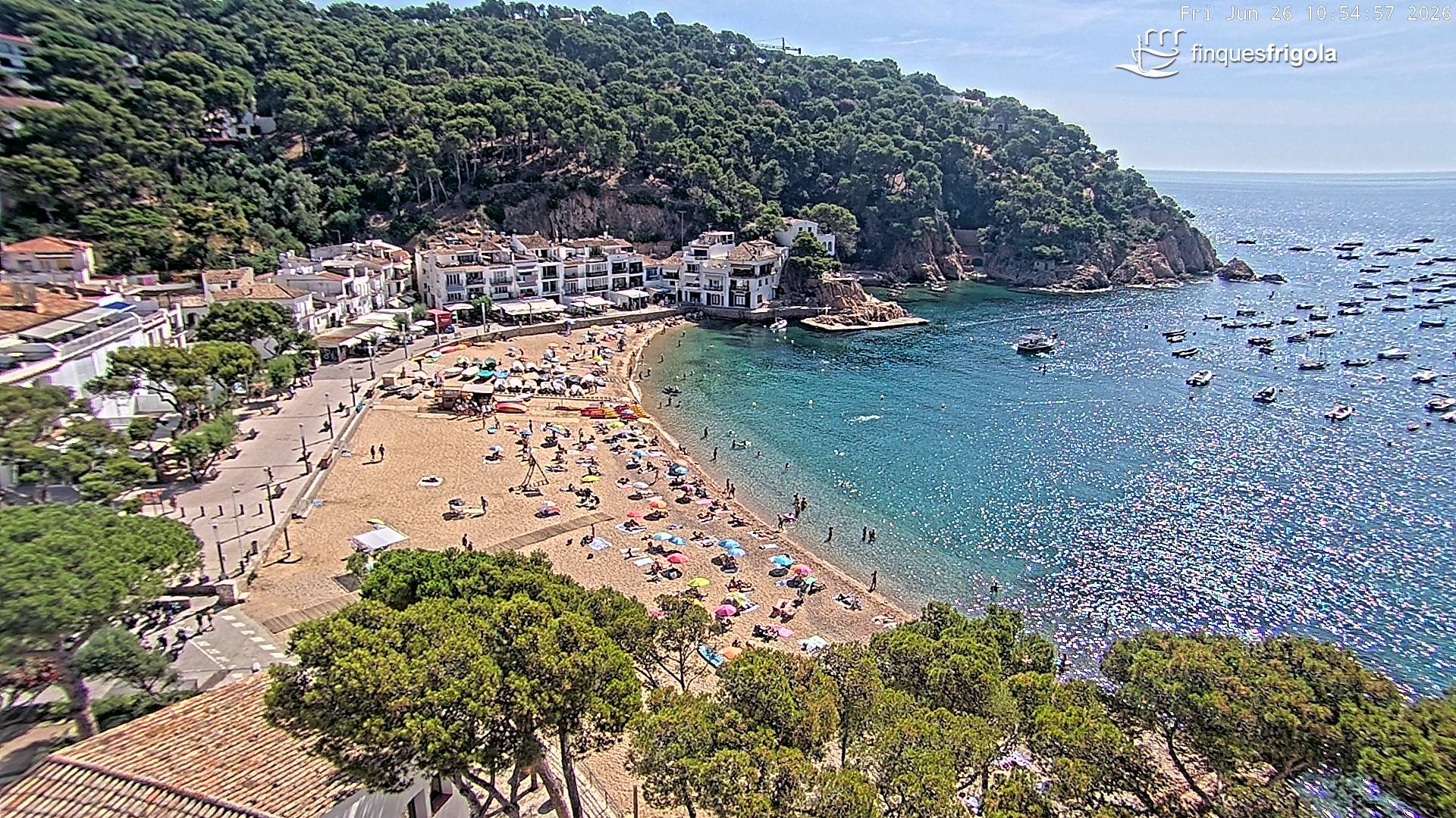 Archiv Foto Webcam Tamariu - Costa Brava - Blick auf den Strand