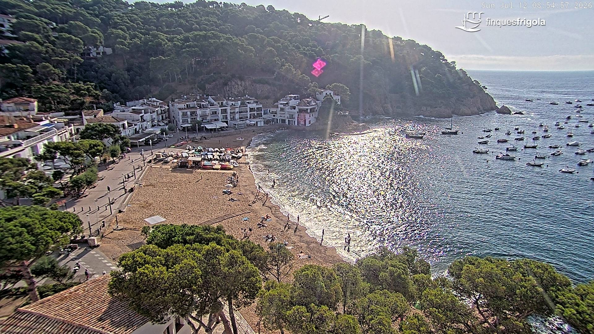 Archived image Webcam Tamariu - Costa Brava - View to the beach