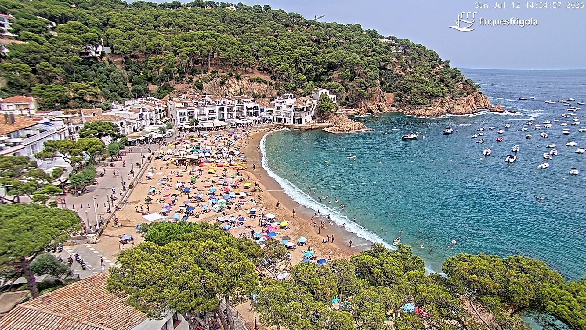 Archived image Webcam Tamariu - Costa Brava - View to the beach