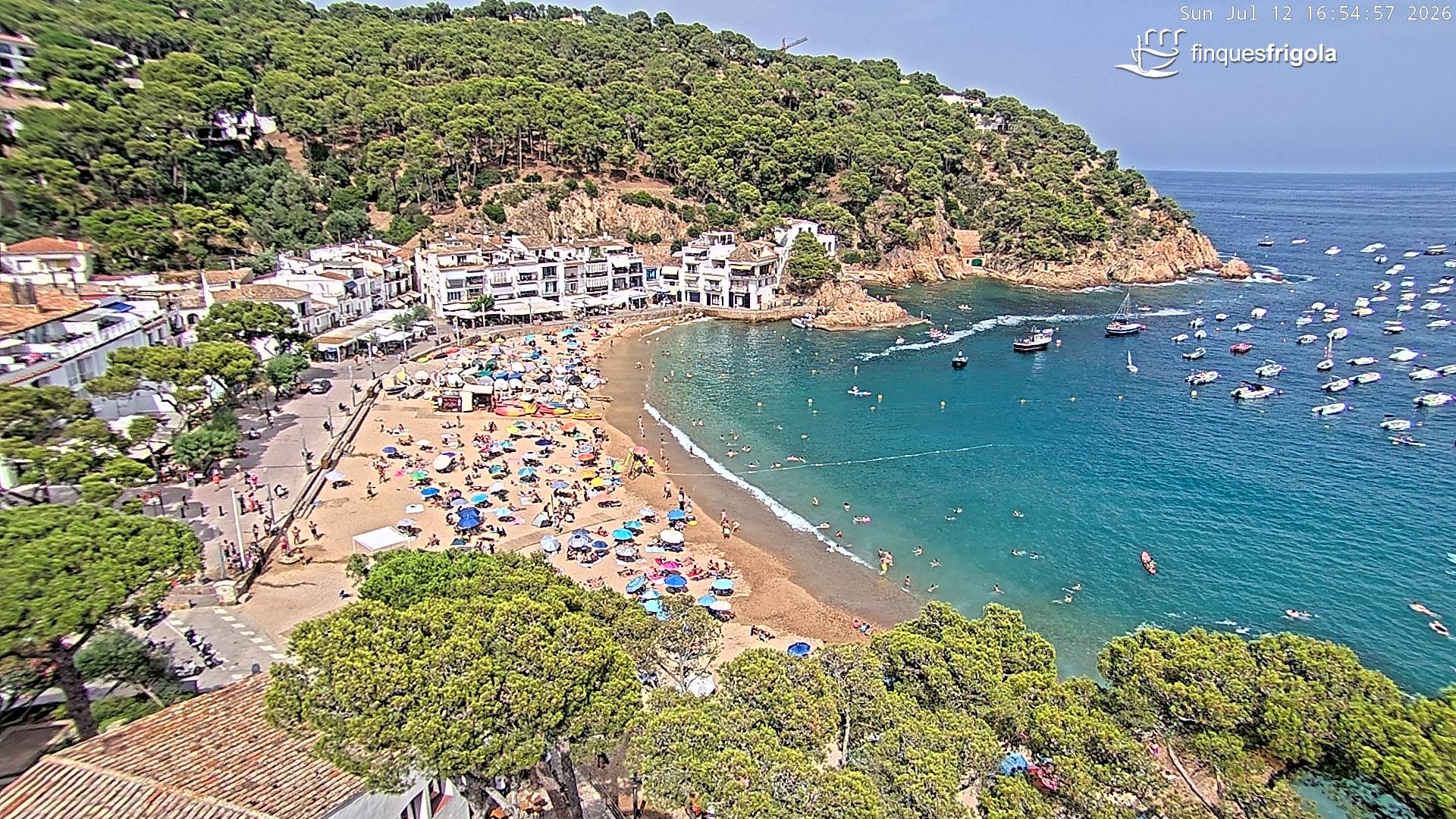 Archived image Webcam Tamariu - Costa Brava - View to the beach