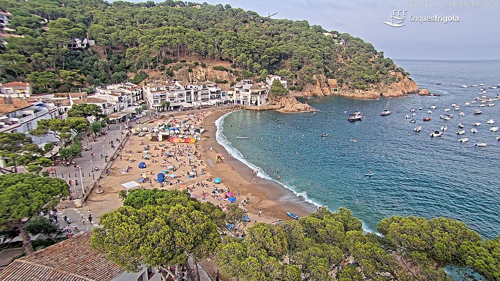 Archived image Webcam Tamariu - Costa Brava - View to the beach