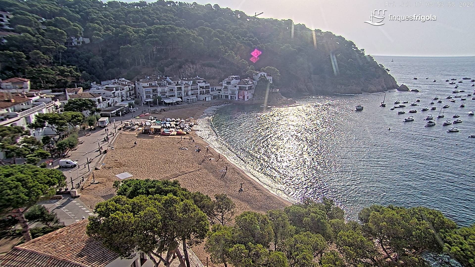 Archiv Foto Webcam Tamariu - Costa Brava - Blick auf den Strand