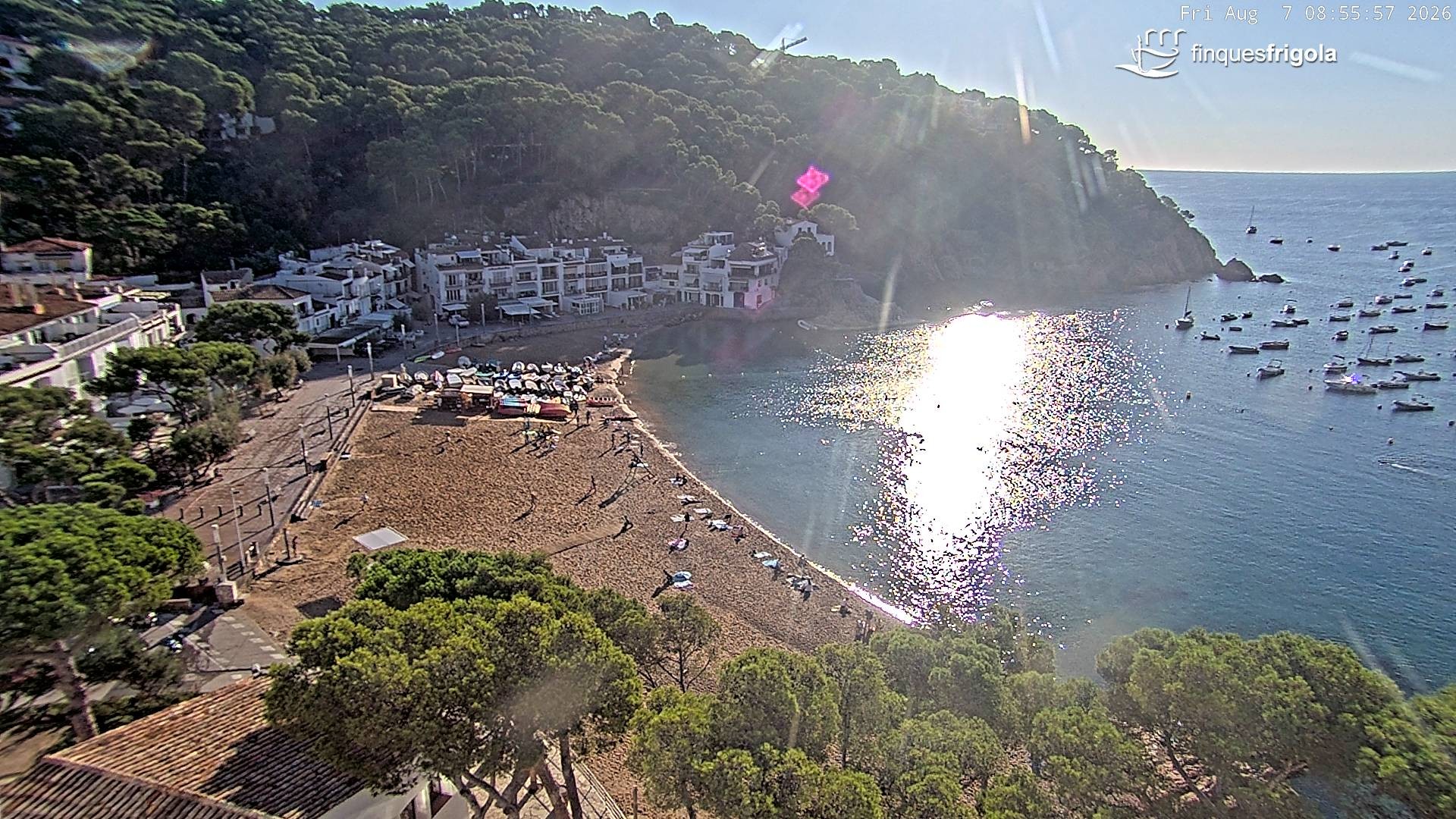 Archiv Foto Webcam Tamariu - Costa Brava - Blick auf den Strand