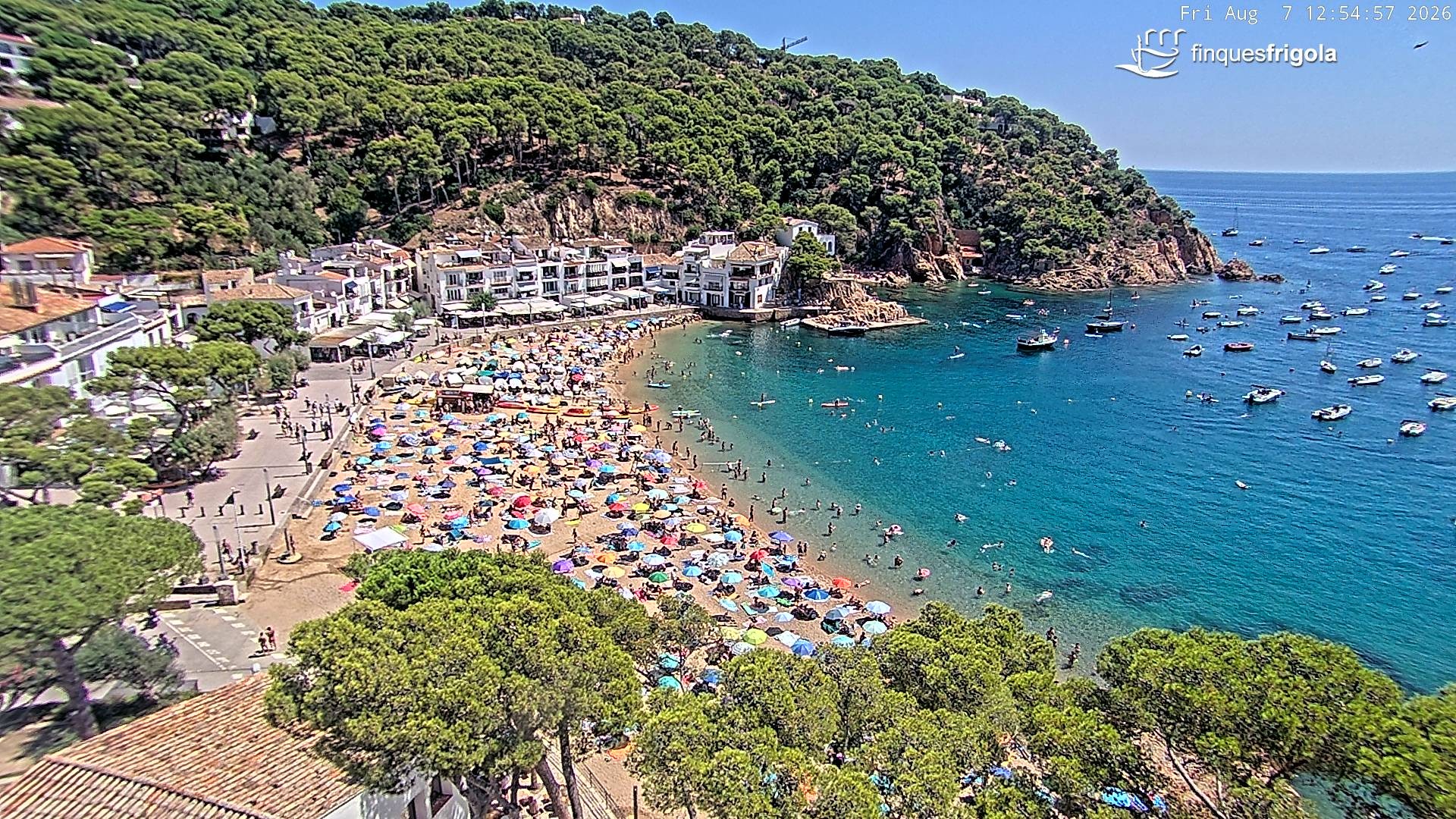 Archiv Foto Webcam Tamariu - Costa Brava - Blick auf den Strand