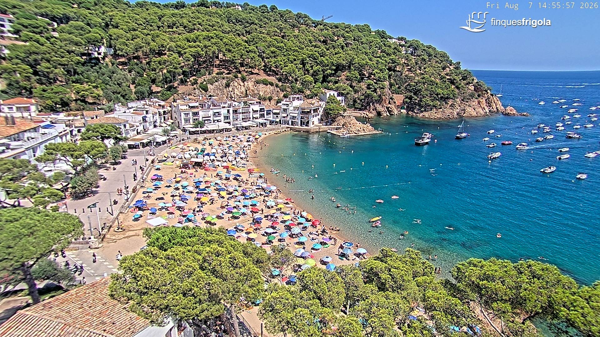 Archiv Foto Webcam Tamariu - Costa Brava - Blick auf den Strand