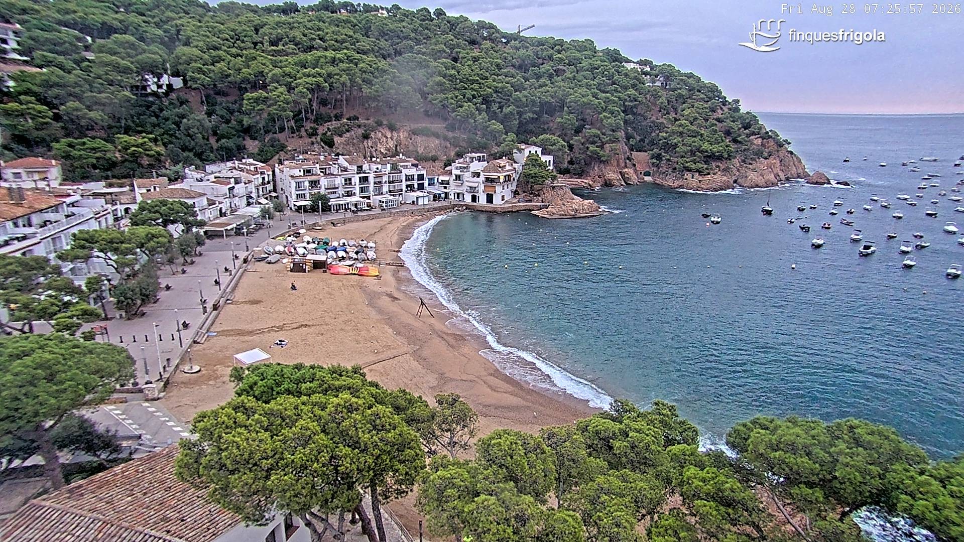 Archiv Foto Webcam Tamariu - Costa Brava - Blick auf den Strand