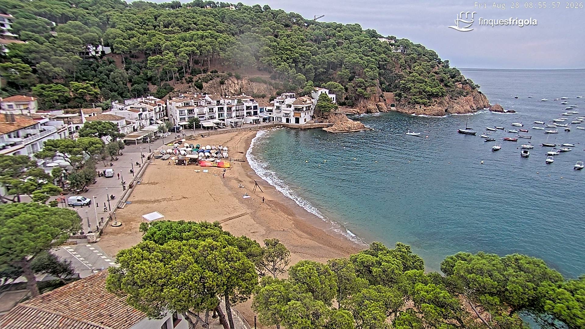 Archiv Foto Webcam Tamariu - Costa Brava - Blick auf den Strand
