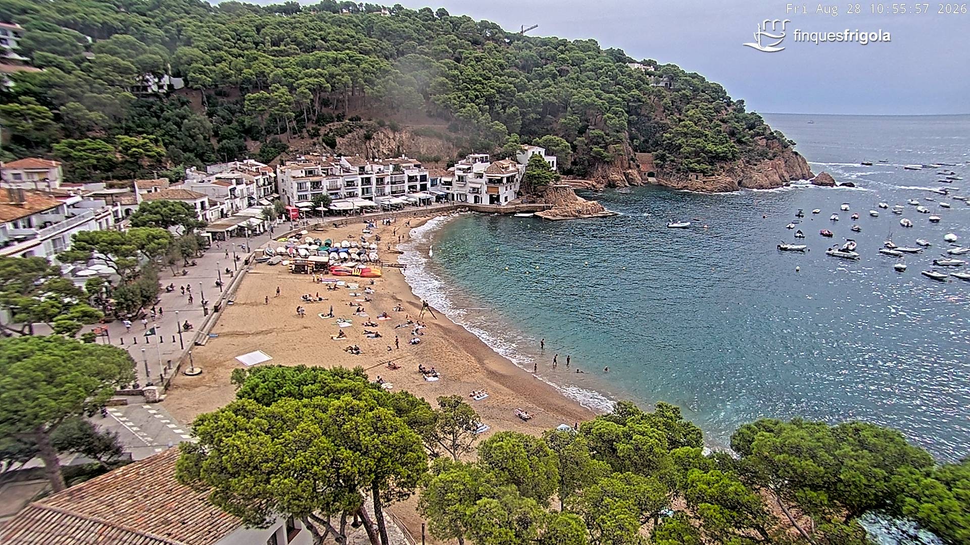 Archiv Foto Webcam Tamariu - Costa Brava - Blick auf den Strand