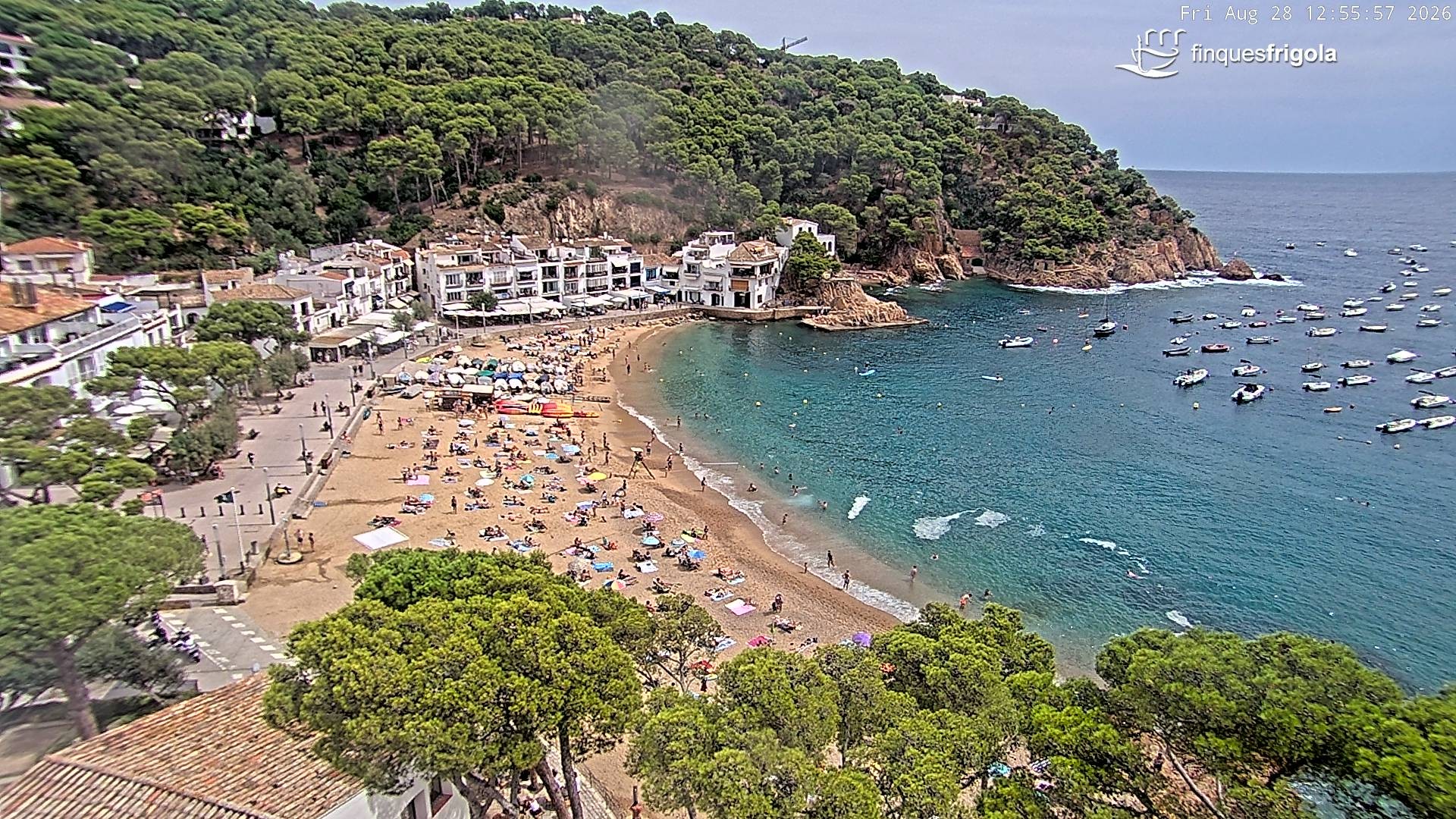 Archiv Foto Webcam Tamariu - Costa Brava - Blick auf den Strand