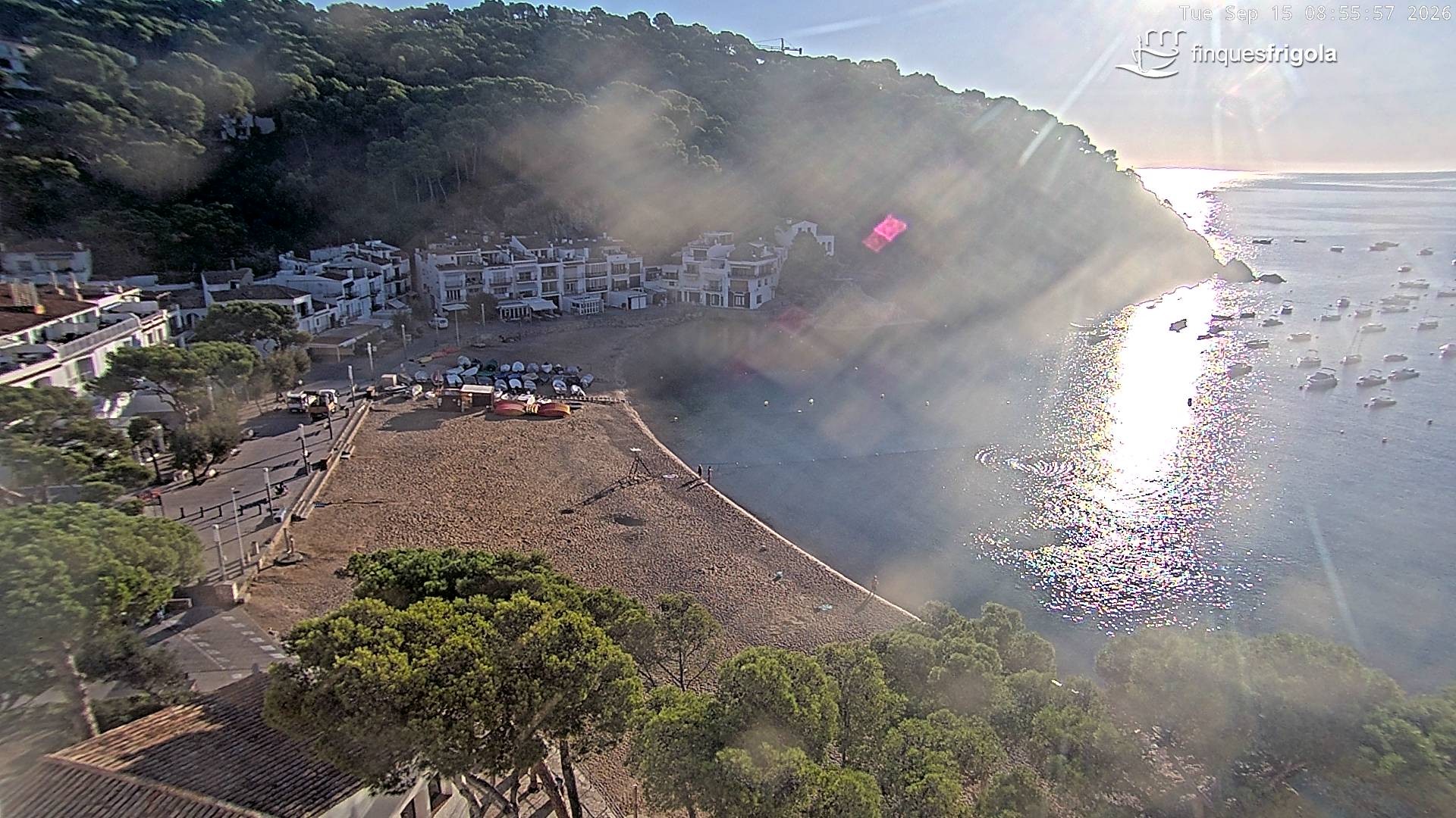 Archiv Foto Webcam Tamariu - Costa Brava - Blick auf den Strand