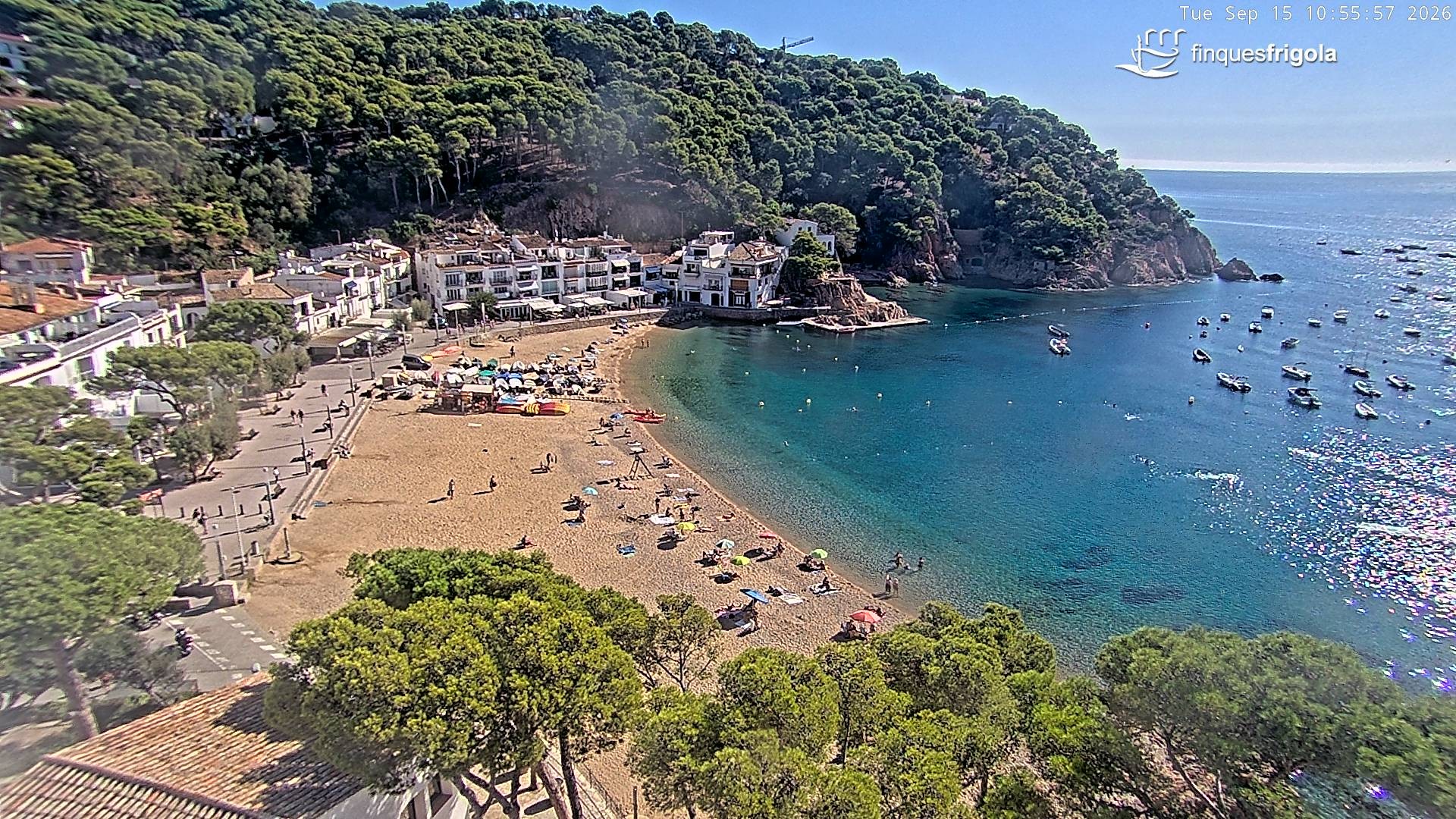 Archiv Foto Webcam Tamariu - Costa Brava - Blick auf den Strand