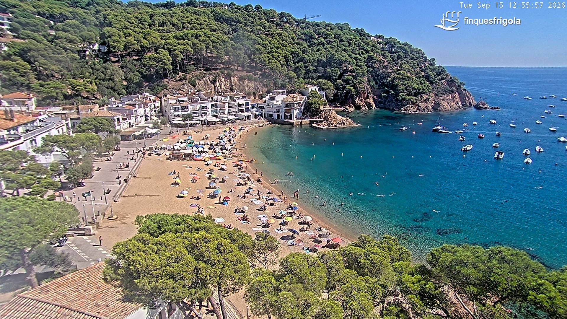Archiv Foto Webcam Tamariu - Costa Brava - Blick auf den Strand