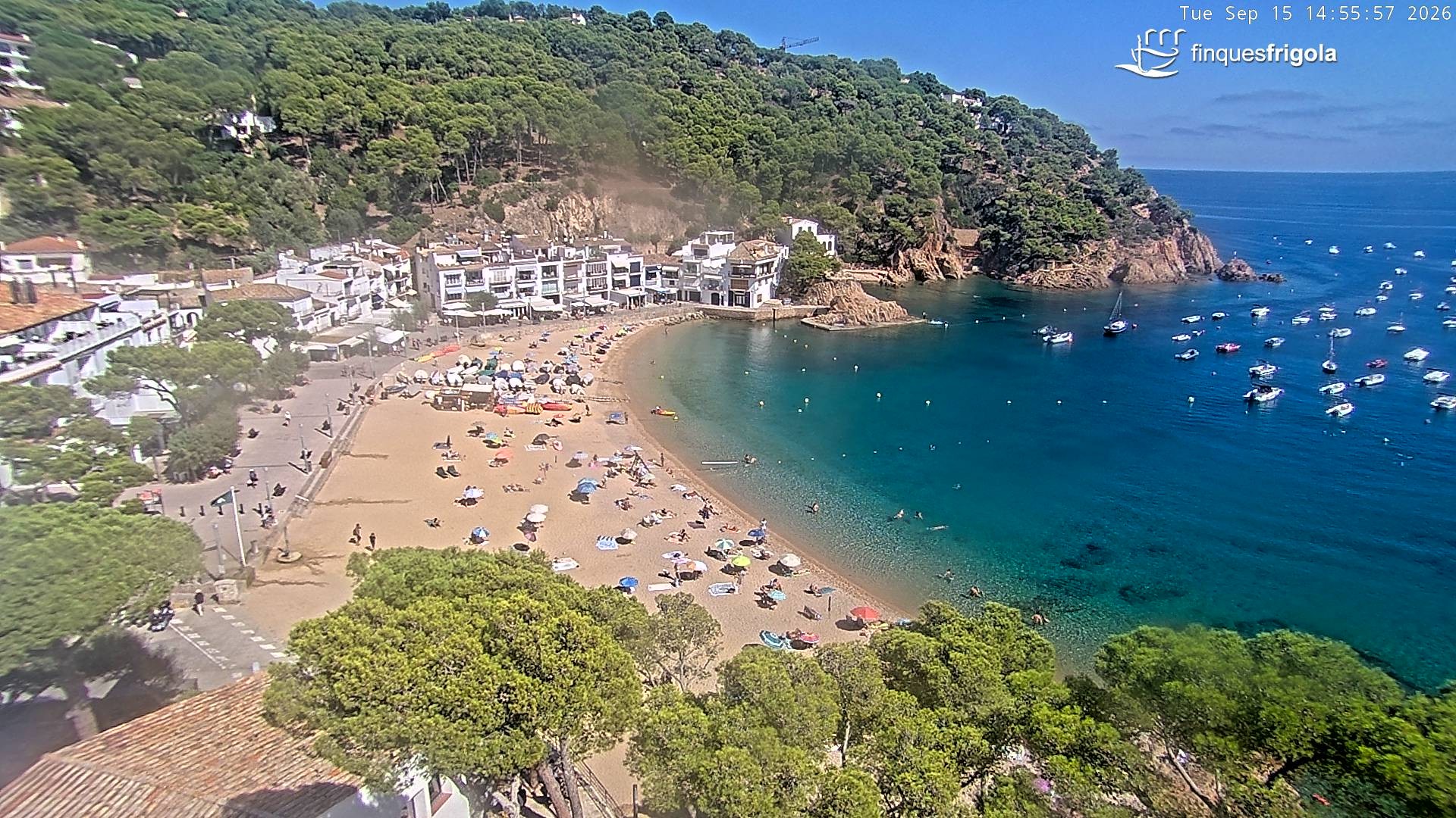 Archiv Foto Webcam Tamariu - Costa Brava - Blick auf den Strand