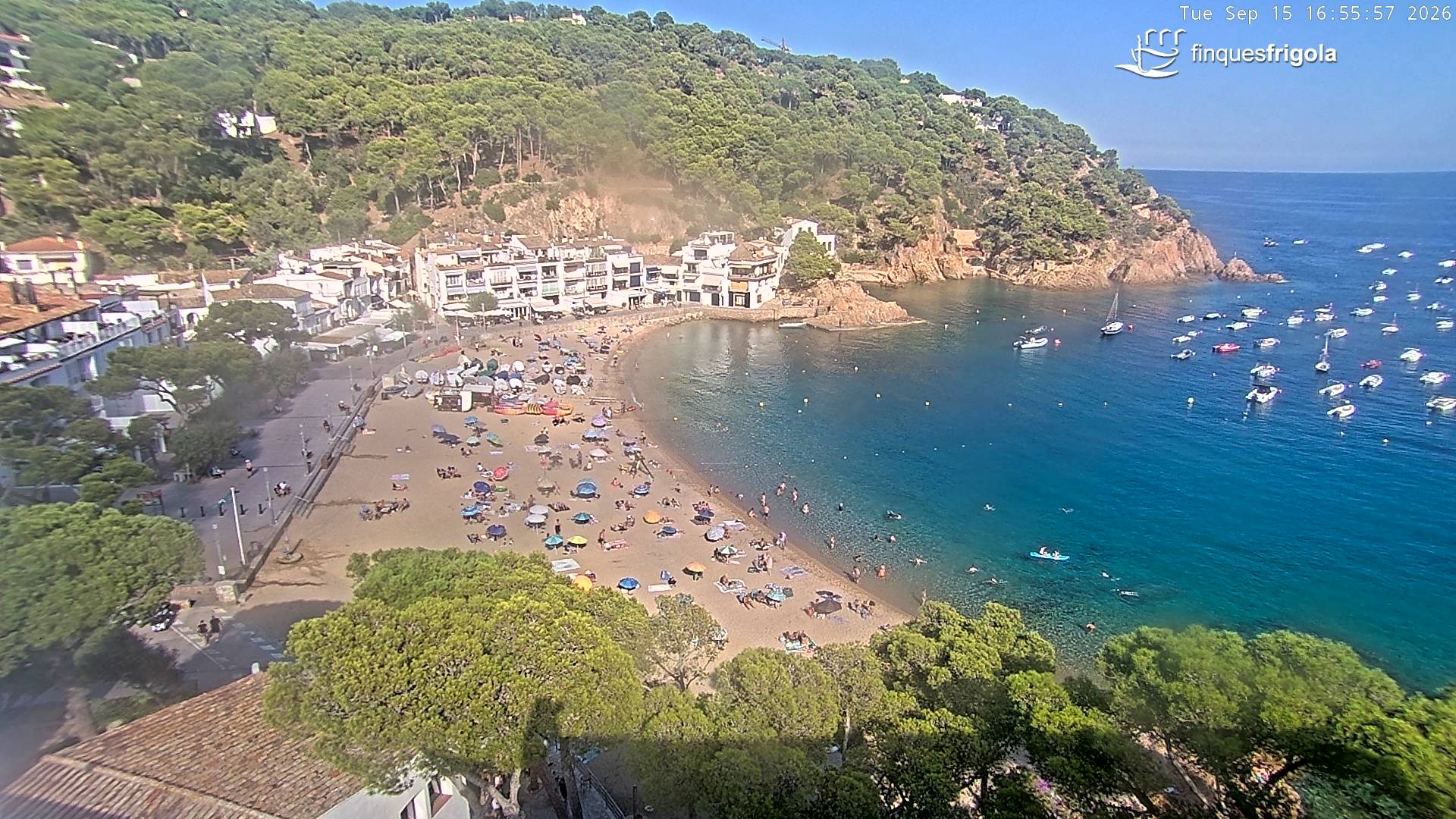 Archiv Foto Webcam Tamariu - Costa Brava - Blick auf den Strand