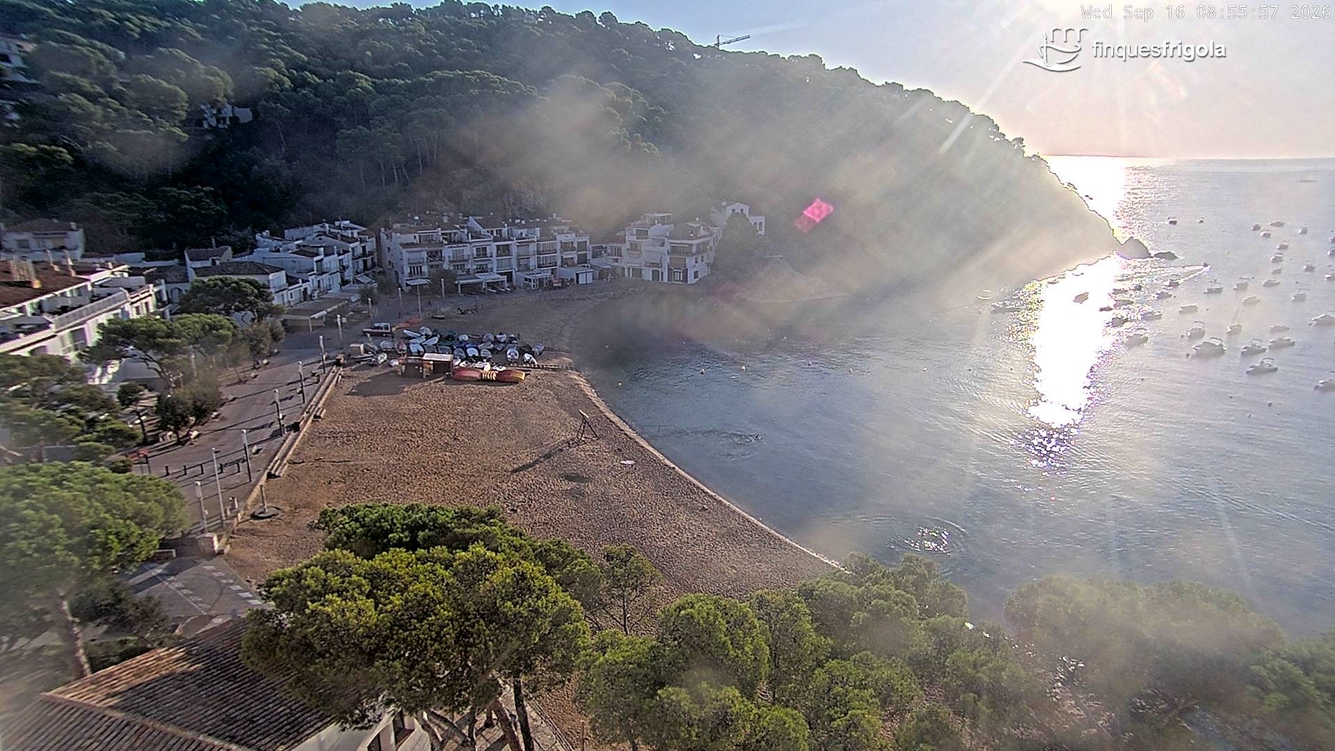 Archiv Foto Webcam Tamariu - Costa Brava - Blick auf den Strand