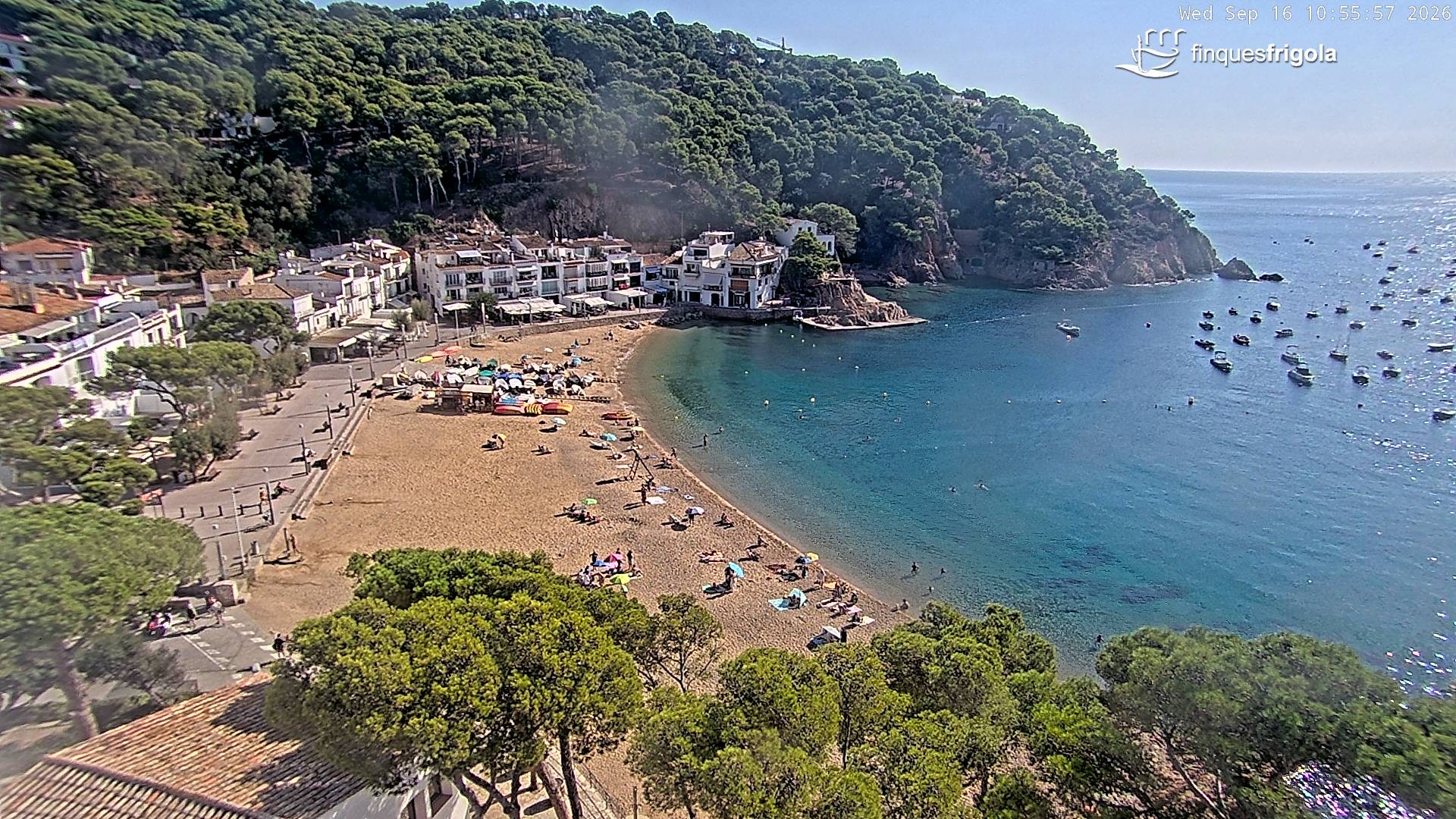 Archiv Foto Webcam Tamariu - Costa Brava - Blick auf den Strand