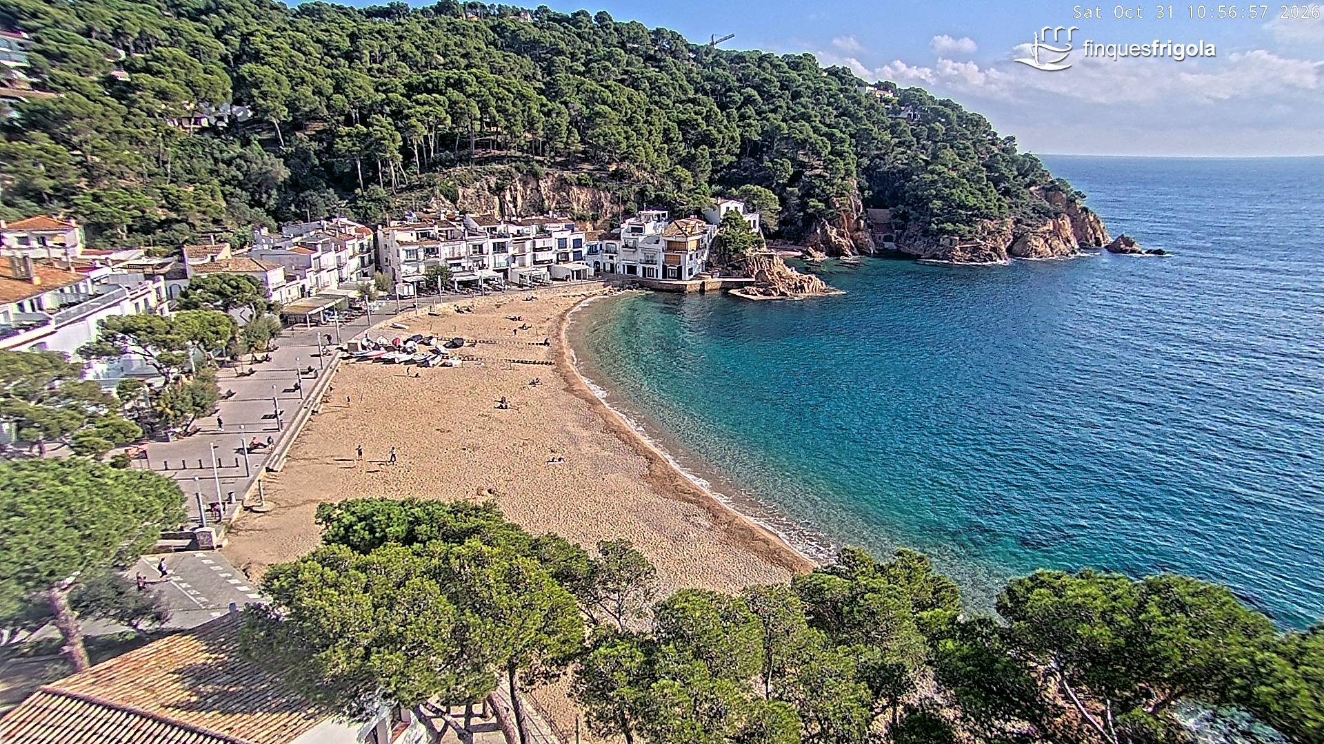 Archiv Foto Webcam Tamariu - Costa Brava - Blick auf den Strand