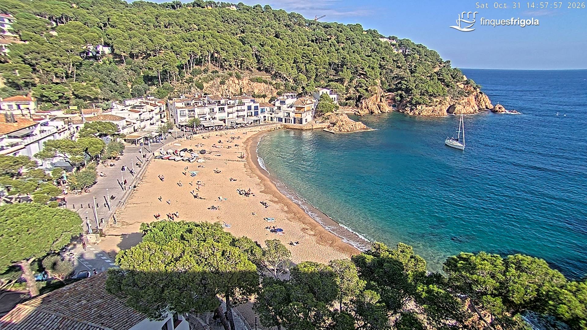Archiv Foto Webcam Tamariu - Costa Brava - Blick auf den Strand
