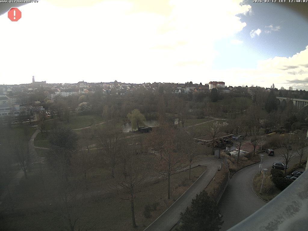 Archived image Webcam Pirmasens (Rheinland-Pfalz) - Blick vom Museum Dynamikum auf den Strecktalpark