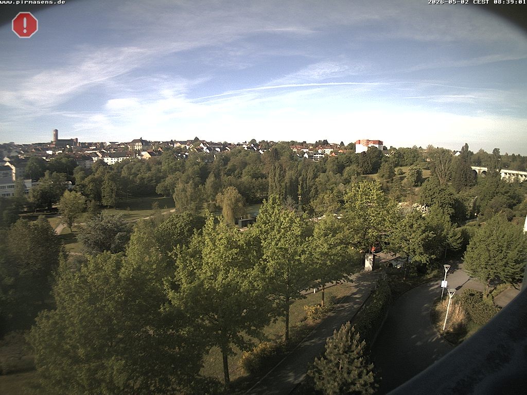 Archived image Webcam Pirmasens (Rheinland-Pfalz) - Blick vom Museum Dynamikum auf den Strecktalpark