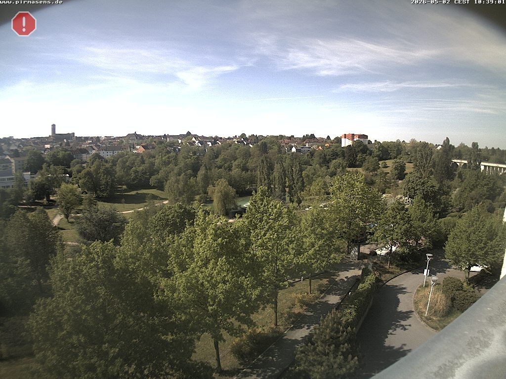 Archived image Webcam Pirmasens (Rheinland-Pfalz) - Blick vom Museum Dynamikum auf den Strecktalpark