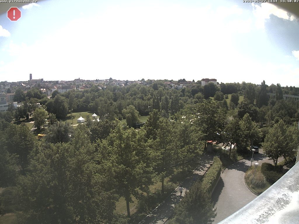 Archived image Webcam Pirmasens (Rheinland-Pfalz) - Blick vom Museum Dynamikum auf den Strecktalpark