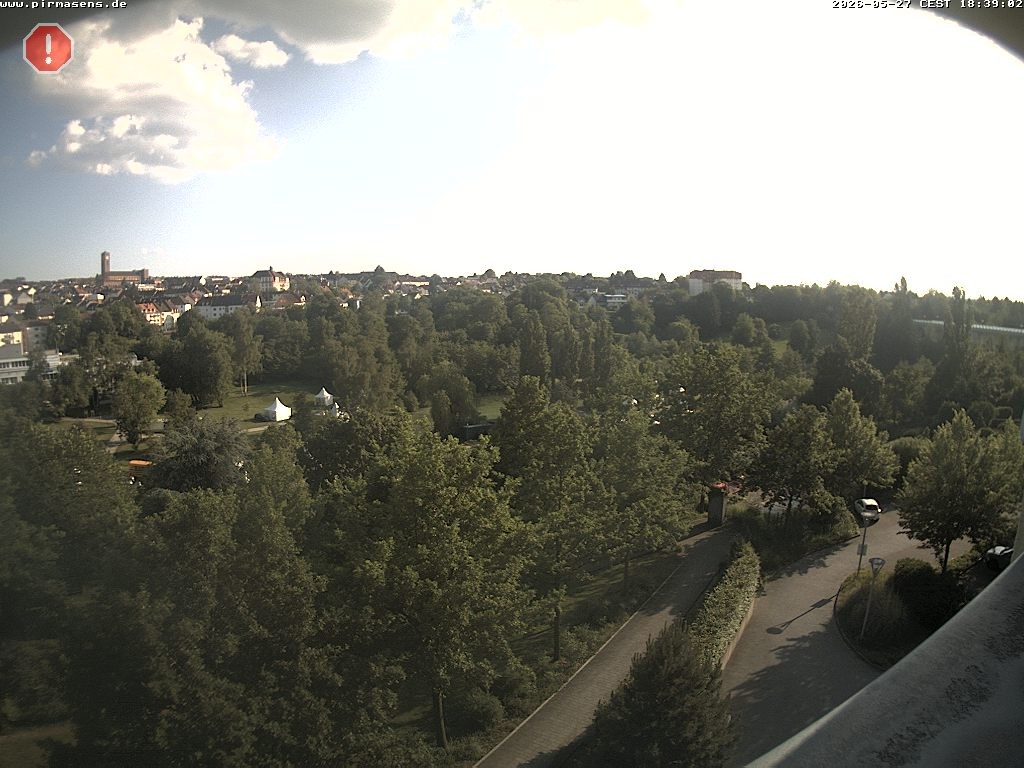 Archived image Webcam Pirmasens (Rheinland-Pfalz) - Blick vom Museum Dynamikum auf den Strecktalpark
