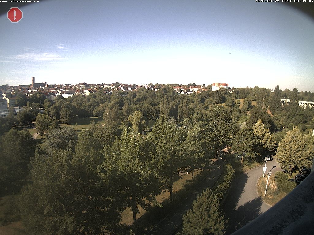 Archived image Webcam Pirmasens (Rheinland-Pfalz) - Blick vom Museum Dynamikum auf den Strecktalpark