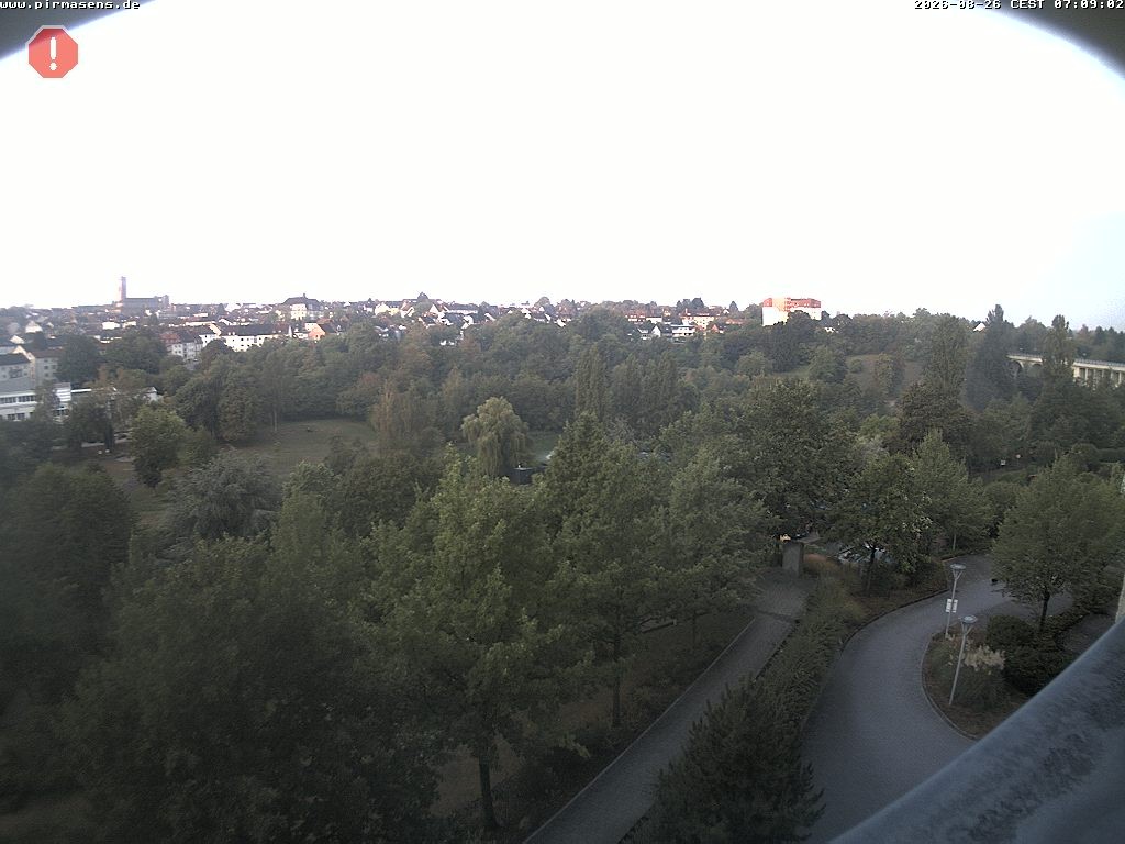 Archived image Webcam Pirmasens (Rheinland-Pfalz) - Blick vom Museum Dynamikum auf den Strecktalpark