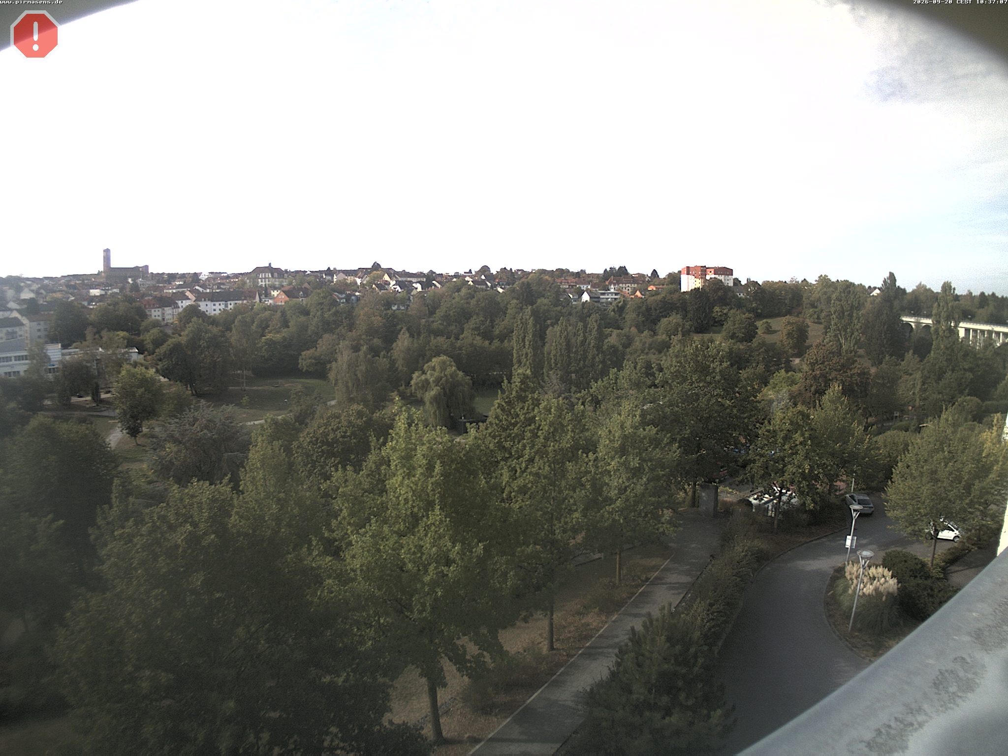 Archived image Webcam Pirmasens (Rheinland-Pfalz) - Blick vom Museum Dynamikum auf den Strecktalpark
