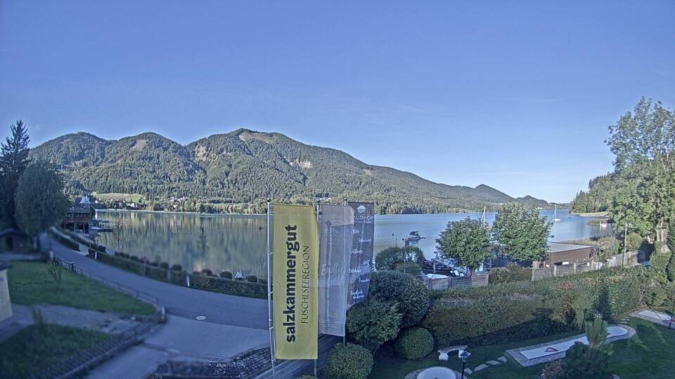 Archiv Foto Webcam Blick auf den Fuschlsee von Ebners Waldhof
