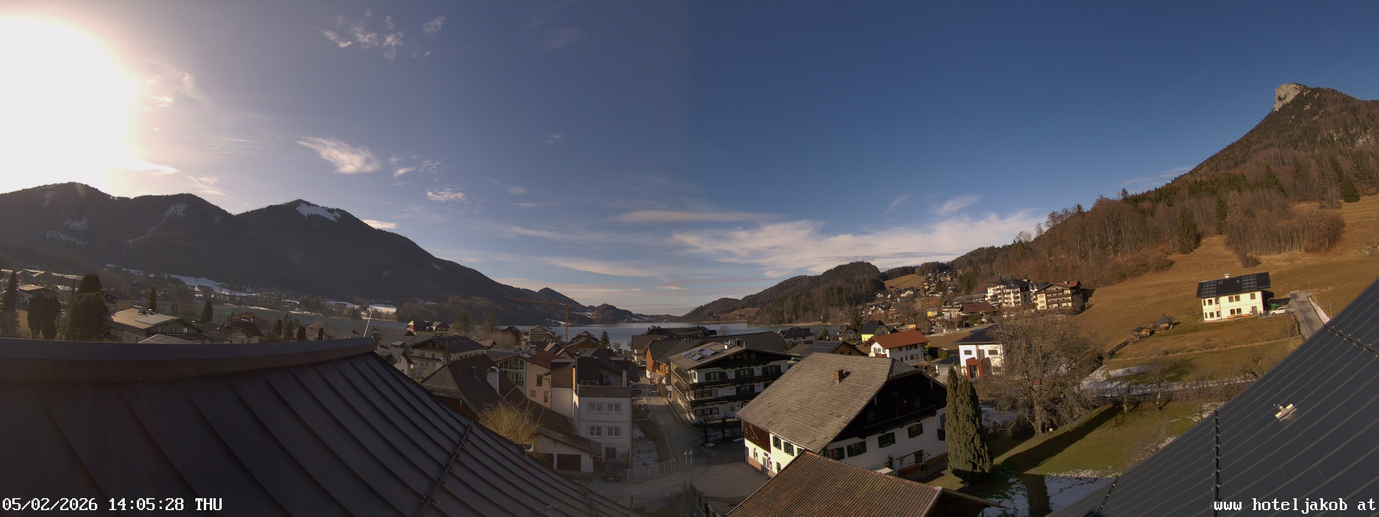 Archived image Webcam View Fuschlsee from Hotel Jakob