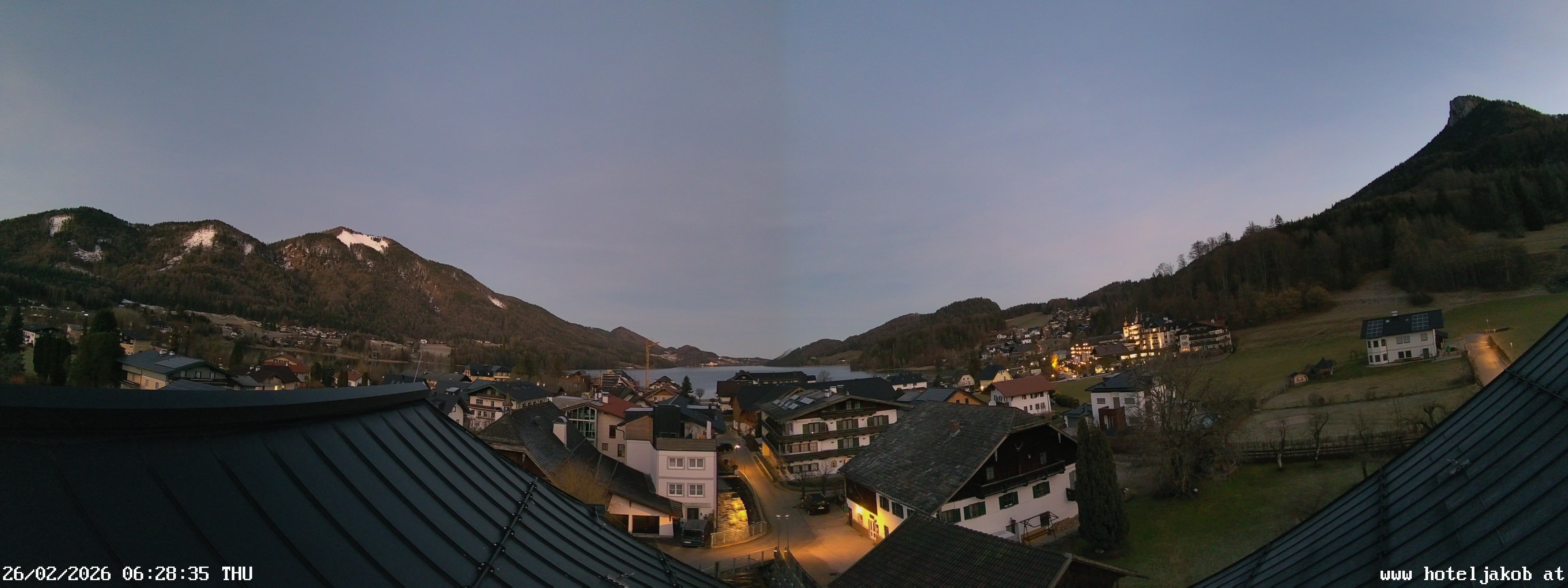 Archived image Webcam View Fuschlsee from Hotel Jakob